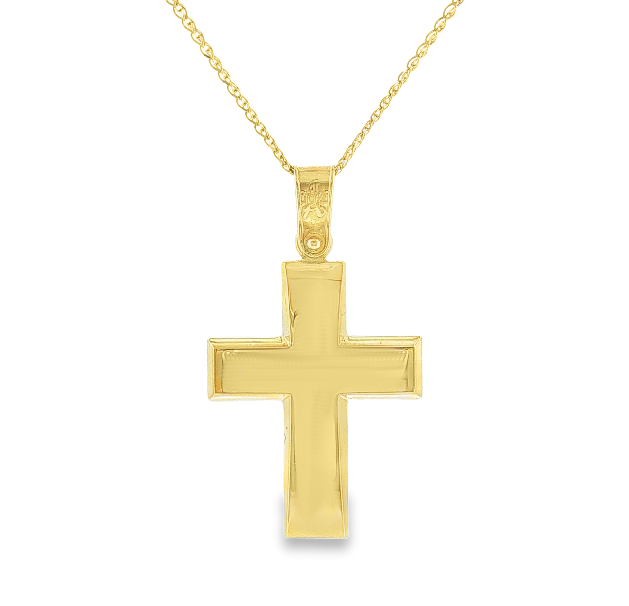 Classic Polished Cross Pendant in 14K Gold