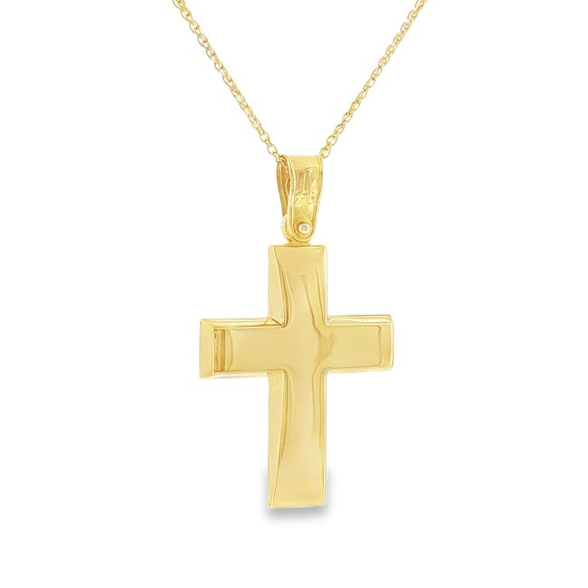 Classic Polished Cross Pendant in 14K Gold