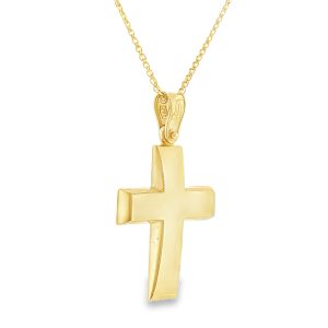 Classic Polished Cross Pendant in 14K Gold
