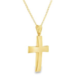 Classic Cross Pendant with Polished Finish in 14K Gold