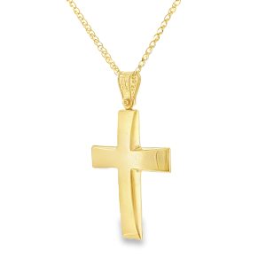 Classic Cross Pendant with Polished Finish in 14K Gold