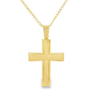 Classic Cross Pendant with Polished Finish in 14K Gold