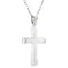 Sleek Beveled Cross Pendant in 14K White Gold