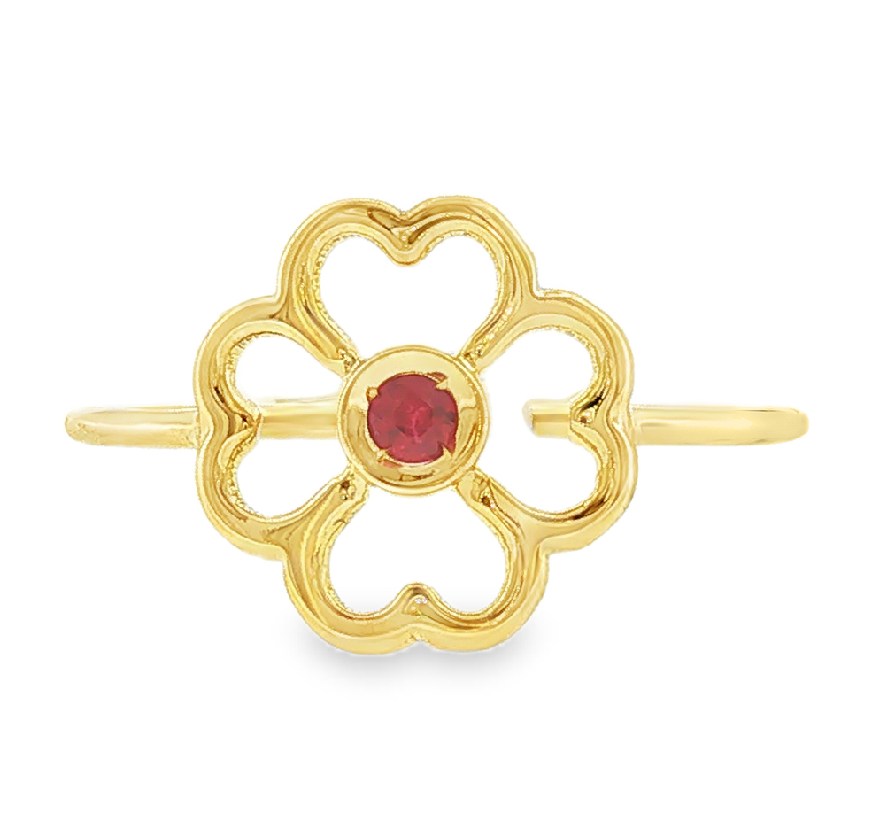 Flower Ring with Ruby in 14K Gold Flower Ring with Ruby in 14K Gold