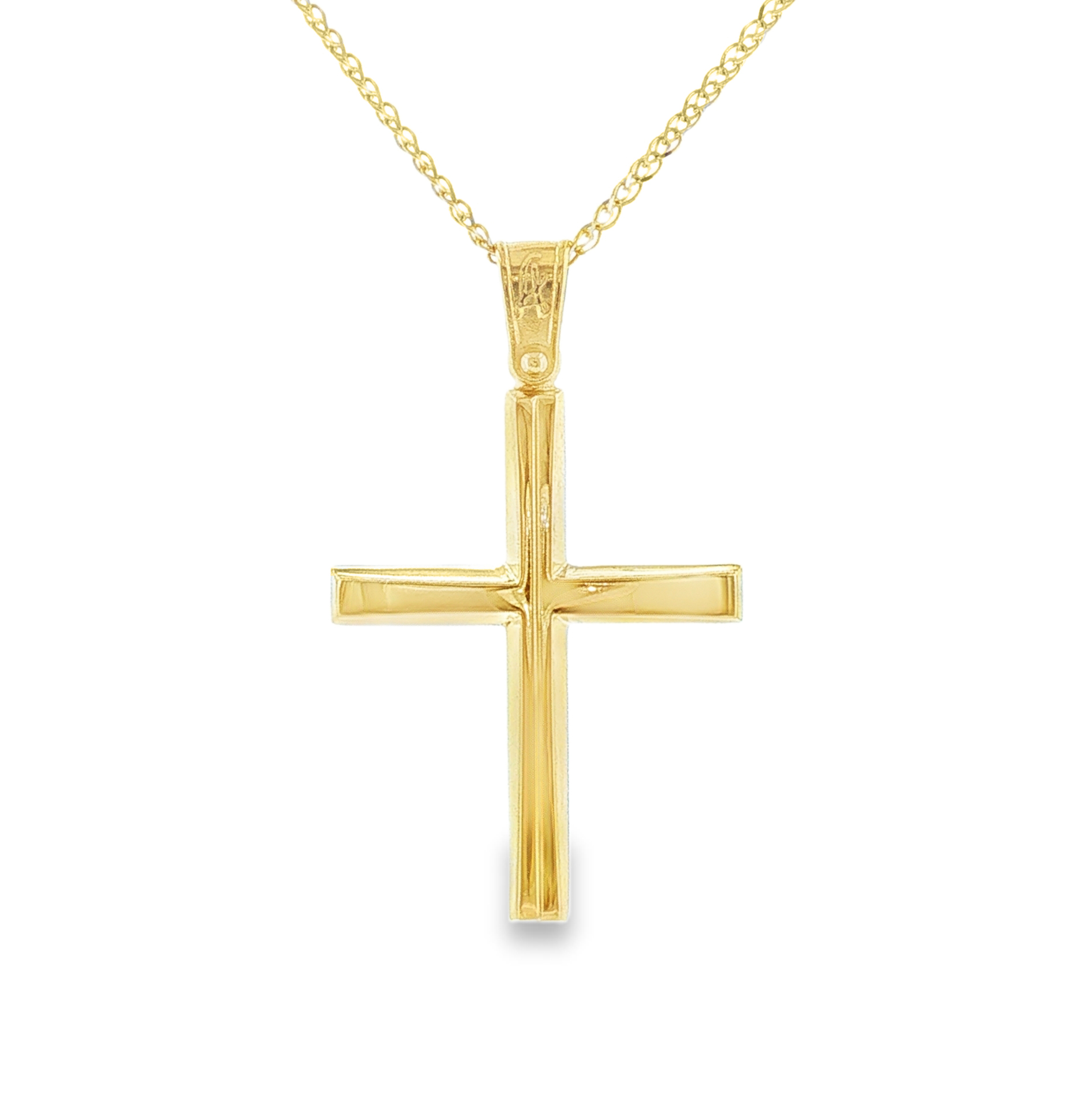 Tapered Cross Pendant in 14K Gold