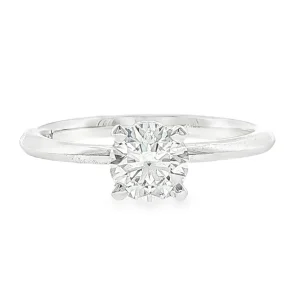 Solitaire Ring with Round 0.71ct Lab-Grown Diamond in 18K White Gold