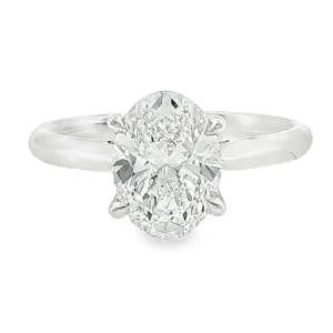 Solitaire Engagement Ring with 1.53ct Oval Lab-Grown Diamond in 18K White Gold